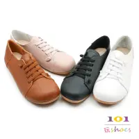 在飛比找momo購物網優惠-【101 玩Shoes】mit.大尺碼免綁帶舒適寬圓頭平底休