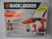 Black & Decker 5pc Combo Kit Cordless Drill/Driver, Hand Vac, Flashlight, Stud