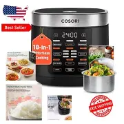 Versatile 10-Cup Rice Cooker with Quick Cooking & 18 Functions for Healthy Meals