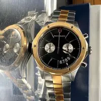 在飛比找森森購物網優惠-MASERATI手錶, 男錶 46mm 玫瑰金六角形精鋼錶殼