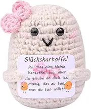 Mwmoeen Funny Positive Potato Pocket Hug, Creative Knitting Wool Potato with Mini Positive Energy Card, Best Friend Small Gifts for Women (K1