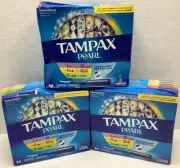 Tampax Pearl Unscented Tampons Leak Guard Protection L/S/R Absorbency 102 Count