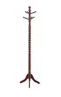 Cherry Finish Wooden Coat Rack 6 Peg Entryway Decor Hat Jacket Scarf Hanger Home