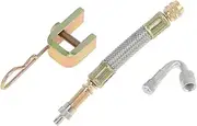X AUTOHAUX 1 Set 45 Degree Copper Tire Valve Extension with Flexible Stainless Steel 100mm Tyre Valve Stem Extender for Car Motorcycle RV Truck Bike