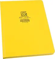 Weatherproof Hard Cover Notebook, 8.75" X 11.25", Yellow Cover, Universal Patter