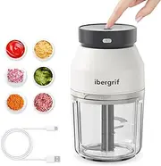 Ibergrif M503 Onion Chopper and Multi Chopper Electric Mini Chopper Electric 400 ml, USB Charging, Portability Onion Cutter Electric for Meat, Nuts, Fruit, Vegetables