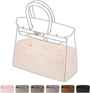 DGAZ Purse Organizer Silky Smooth Fits Birkin 20/25/30/35/40/45/50 Bags,Silk,Luxury Handbag Tote in Bag Shapers, Women(Craie color,BK35)