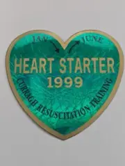Retro Mining Sticker - Curragh Resusitation Training - Heart Starter 1999