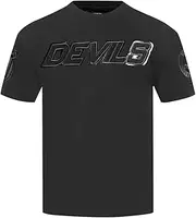 Mens NHL Classic Triple Black Cotton Short Sleeve Tee