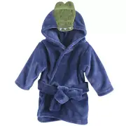 Hudson Baby Infant Boy Plush Animal Face Bathrobe, Alligator, 0-9 Months