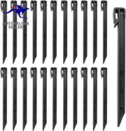 30 Pieces 10 Inch Plastic Ground Stakes, Plastic Landscape Edging Spikes, Landsc