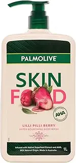 Palmolive Skin Food Body Wash, 1L, Lilli Pilli Berry, Hyper Nourishing