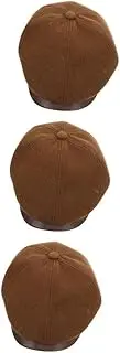 [DEARMAMY] British Retro Beret Boys Hats Mens Hats Newsboy Hat Hats for Women Womans Beret Hats Flat Hat Artist Hat News Boy Hat French Berets for Women Hats for Men Polyester Light Brown