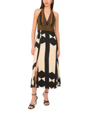 Vince Camuto Halter Bar Back Maxi Dress