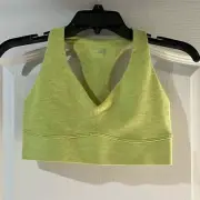 NWT OFFLINE By Aerie V-Neck Sports Bra Green Space Dye Size Small