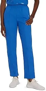 [Landau] Women's Classic Fit Elastic Waist Scrub Pants Large Royal Blue
