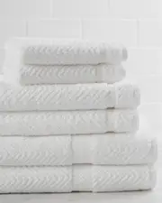 Linum Home Textiles Herringbone Weave 6pc Turkish Cotton Towel Set