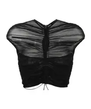 cropped mesh T-shirt FR44,FR42 Black