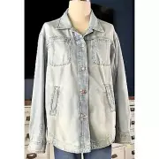 Anthropologie Pilcro Draped Denim Jean Jacket S