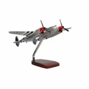 NEW Lockheed P-38 Lightning (Silver) Large Mahogany Model