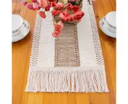 Lace table runner with tassels natural burlap cotton table runner