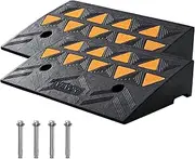 VEVOR Rubber Curb Ramp 2 Pack, 11 cm Rise Height Heavy-Duty 15 tons Load Capacity Threshold Ramps, Driveway Ramps with Stable Grid Structure for Cars, Wheelchairs, Bikes, Motorcycles