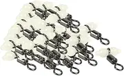 100 Pieces Stainless Steel 3 Way Rolling Swivels Fishing Line Connectors Portable Easy to Use Swivel Snap for Freshwater