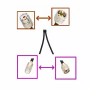 1x PL259 SO239 to 2x Mini-UHF Male/Female Splitter/Combiner Y Adapter coax cable