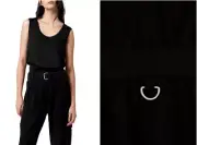 ALLSAINTS Black Tessa Scoop Neck Lightweight Viscose Stretch Cami Tank 4US 8UK