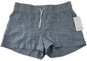 Athleta Shorts Women’s Size 16 Blue Linen Cabo Pull On Draw String Athletic NWT