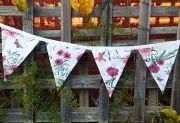 Bunting flags banner child's bedroom, garden, birthday any time floral