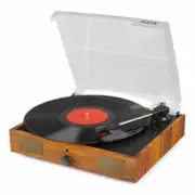 Fenton RP106W Vinyl Record Player with in built speakers (Wood)