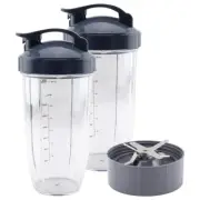 2 Pack 32 oz Cup, Lid & Extractor Blade for NutriBullet NB-101B NB-101S NB-201