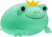 17.7'' Frog Plush Pillow,Cute Crown Frog Plush Doll Toy Frog Plushie,Frog Throw Pillow Decoration Frog Fluffy Sleepy Plush Pillow Toys for Boys Girls Birthday Valentine New Year Gift (Green)