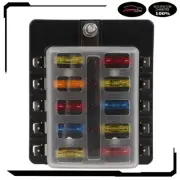 Universal 10 Way 12V/32V Car Marine Blade Fuse Box Holder With LED Warning Light