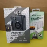 Vivitar 45379IC-GREY InstaPrint Digital Camera 12MP Plus Extra Thermal Paper New