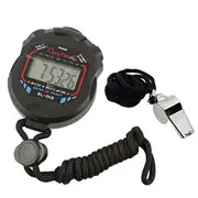 Digital Stopwatch Timer Stainless Steel Coach Whistle with Lanyard Electronic Stopwatch
