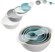 Plastic Mixing Bowls - Multicolored Mixing Bowl Set of 8, Nest for Easy Storage,