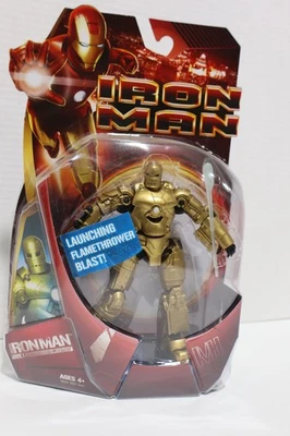 Marvel Iron Man Mark I GOLD VARIANT 6" w/ Launching Flamethrower Blast - NEW!
