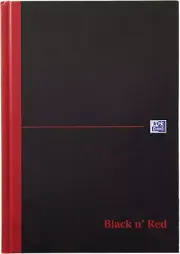 Oxford Black n Red Single Cash Ruled Casebound A5 Notebook, 192 Pages