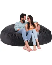 VEVOR Round Bean Bag Chair with Removable & Washable Cover for Adult Giant Bl...