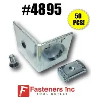 (QTY 50) #4895 1-5/8" Raceway End Cap W/ Knock Out for Unistrut Channel P1280A