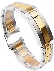 [TIME WARRIOR] Rolex 20MM Solid Two Tone Gold Stainless Steel for Submariner, GMT-MASTER Watch Band Bracelet Strap Without Logo