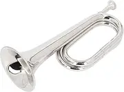 LOCADENCE Bugle, C Key 11cm Diameter Mouthpiece 34cm Height Silver Brass Military Trumpet for Orchestra Marching Band