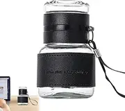 Tea Infuser Bottle - Insulated Glass Flash, Stainless Steel Strainer | Leakproof Hot Drink & Cold Drink Bottle, Portable Stylish Tea Brewer for Burea