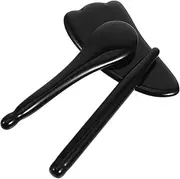 SHERCHPRY 3pcs Black Obsidian Facial Massage Set Versatile Face Roller Sculpting Tools for Neck Body Smooth Quiet Massage Natural Stone for Skin Revitalization