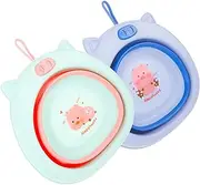 GLSTOY 2pcs Wash Basins Face Washtub Portable Cartoon Design Durable and Safe for Long Term Use for Home Travel Includes and Options