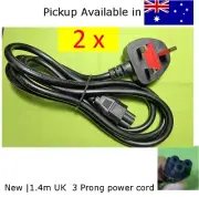 1.4m UK LAPTOP Power adapter 3 Prong 3 pin Clover C5 Cable micky mouse typeG x2