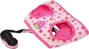 GANAZONO Comfortable Strawberry Pattern Cat Harness and Dog Walking Belt with Pulling Rope Pet Leash for Safe and Stylish