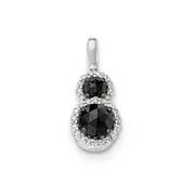 14k White Gold Black and White Real Diamond Pendant